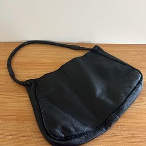 Leather black woman handbag